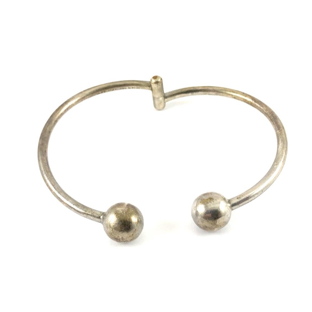 Vintage Sterling Silver 925 Mexico ATI Ball End Overlay Bracelet - Picture 2 of 3